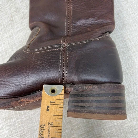VTG 80s Frye Campus 14L Brown Leather Tall Riding Boots Womens Size 9M USA Made - Picture 14 of 14